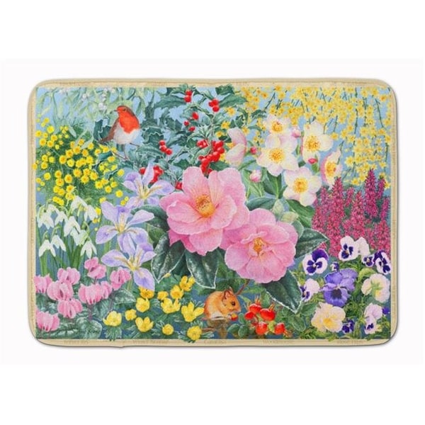 Carolines Treasures Carolines Treasures SASE0956RUG Winter Floral by Anne Searle Machine Washable Memory Foam Mat SASE0956RUG - main